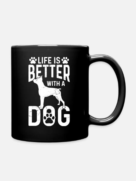 Life is better wiht a Dog - Full Colour Mug - black