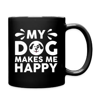 Mon chien me rend heureux - Mug uni - noir - Droite