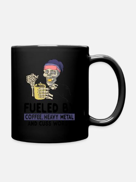 Coffee Heavy Metal Swear Words - Men Outfit - Full Colour Mug - black
