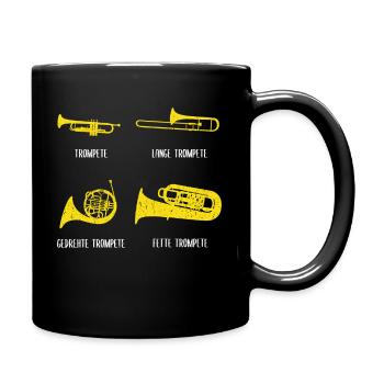 Trompete Blasmusik Horn Musikliebhaber Geschenk Tr - Tasse einfarbig - Schwarz - Rechts