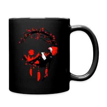 Indischer Kreis - Tasse einfarbig - Schwarz - Rechts