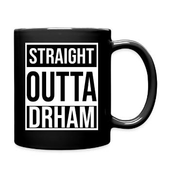 Erzgebirge Daheim Drham - Tasse einfarbig - Schwarz - Rechts