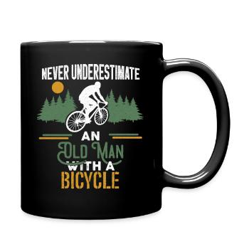 Ne sous-estimez jamais le vieil homme avec un vélo de vélo - Mug uni - noir - Droite