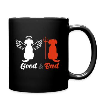 Hunde mit Gut Und Schlecht - Tasse einfarbig - Schwarz - Rechts