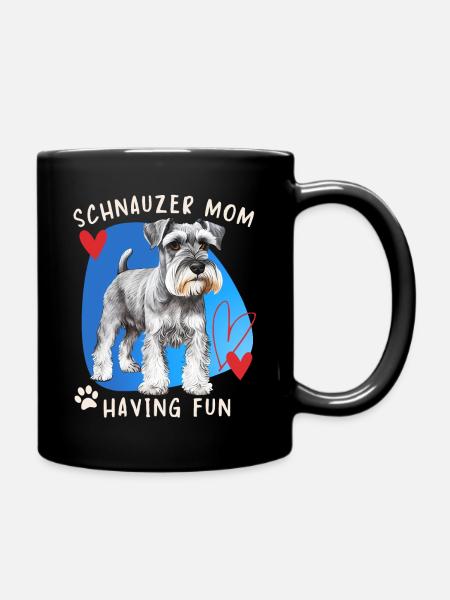 Schnauzer, Schnauzer-Terrier, Schnauzer-Mom Spruch - Tasse einfarbig - Schwarz