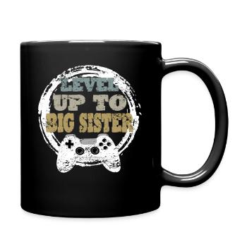 Schwester Gaming Retro Geschenkidee - Tasse einfarbig - Schwarz - Rechts
