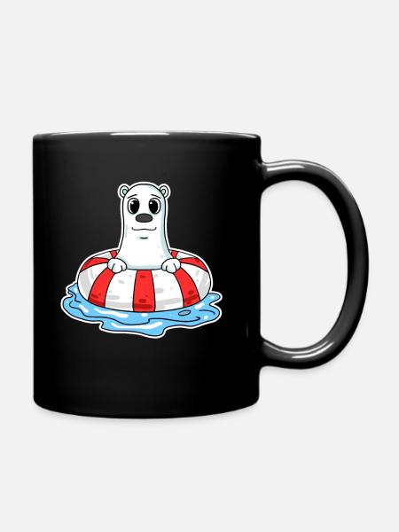 Eisbär Motiv - Tasse einfarbig - Schwarz