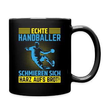 Echte Handballer Schmieren Sich Harz Aufs Brot - Tasse einfarbig - Schwarz - Rechts