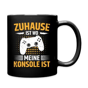 Zuhause Ist wo meine Konsole Ist - Tasse einfarbig - Schwarz - Rechts