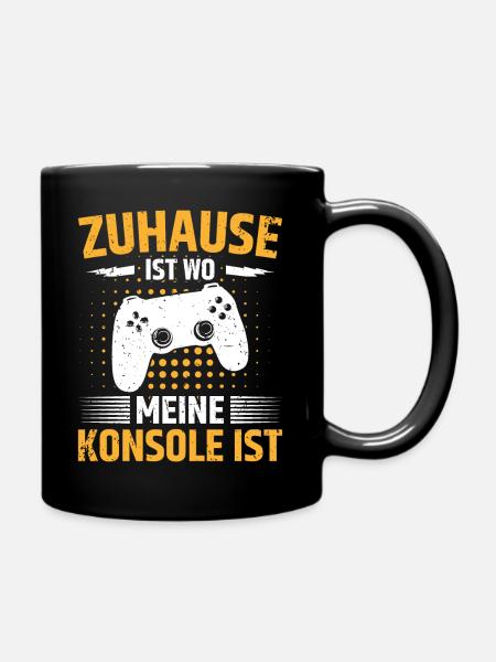 Zuhause Ist wo meine Konsole Ist - Tasse einfarbig - Schwarz