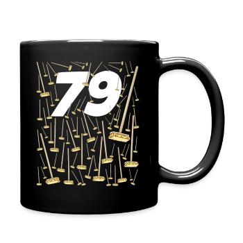 79 Besen Geburtstag 79 Jahre Opa Geschenk - Tasse einfarbig - Schwarz - Rechts