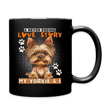 Yorkshire Terrier, Love-Yorkie, Yorkie Spruch - Tasse einfarbig - Schwarz - Rechts