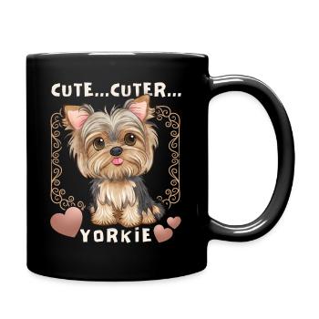 Drôle Yorkshire Terrier, Yorkie, Dire - Mug uni - noir - Droite