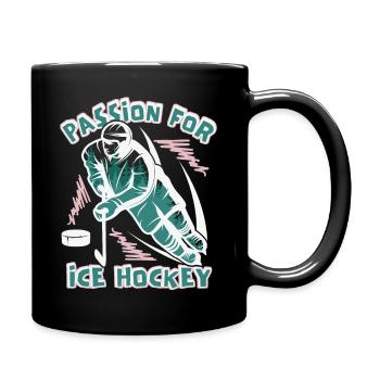 Eishockey, Eishockeyspieler, lustiger Spruch - Tasse einfarbig - Schwarz - Rechts