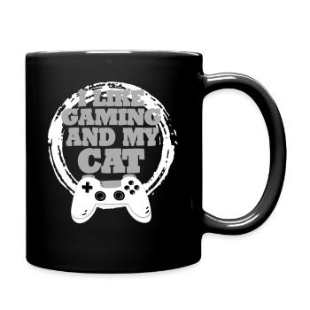 Gaming Cat Gift Idea - Full Colour Mug - black - Right