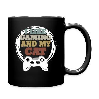 Gaming Cat Gift Idea - Full Colour Mug - black - Right