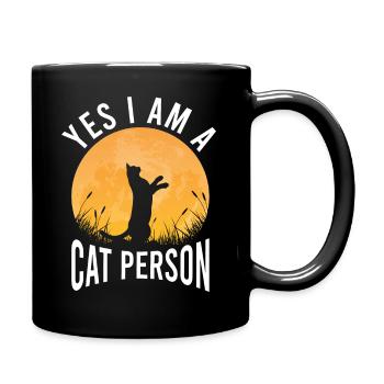 Oui, je suis une personne de chat - Mug uni - noir - Droite