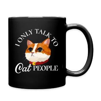 Je ne parle qu’aux chats - Mug uni - noir - Droite