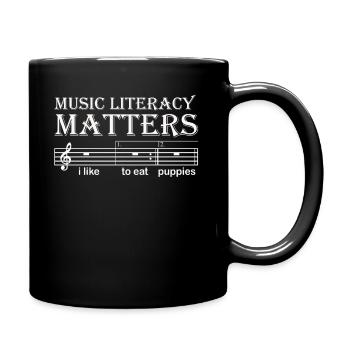 Music Literacy Matters, I Like To Eat Puppies - Full Colour Mug - black - Right