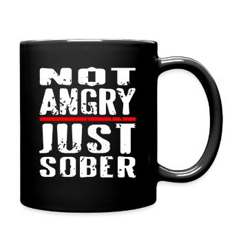 Not Angry Just Sober Retro Vintage Sobriety - Tasse einfarbig - Schwarz - Rechts