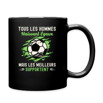Supporter équipe de foot - Mug uni - noir - Droite