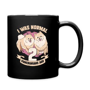 Zwei Pomeranian Hund Hundehalter Geschenk - Tasse einfarbig - Schwarz - Rechts