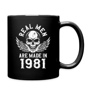 Geburtstag 1981 Echte Männer sind 1981 geboren - Tasse einfarbig - Schwarz - Rechts