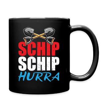 Schip Schip Hurra - Tasse einfarbig - Schwarz - Rechts