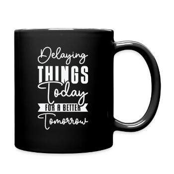 Procrastinating Vintage Fan Procrastinator - Full Colour Mug - black - Right