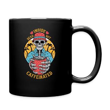 Inside dead but caffeinated - Tasse einfarbig - Schwarz - Rechts