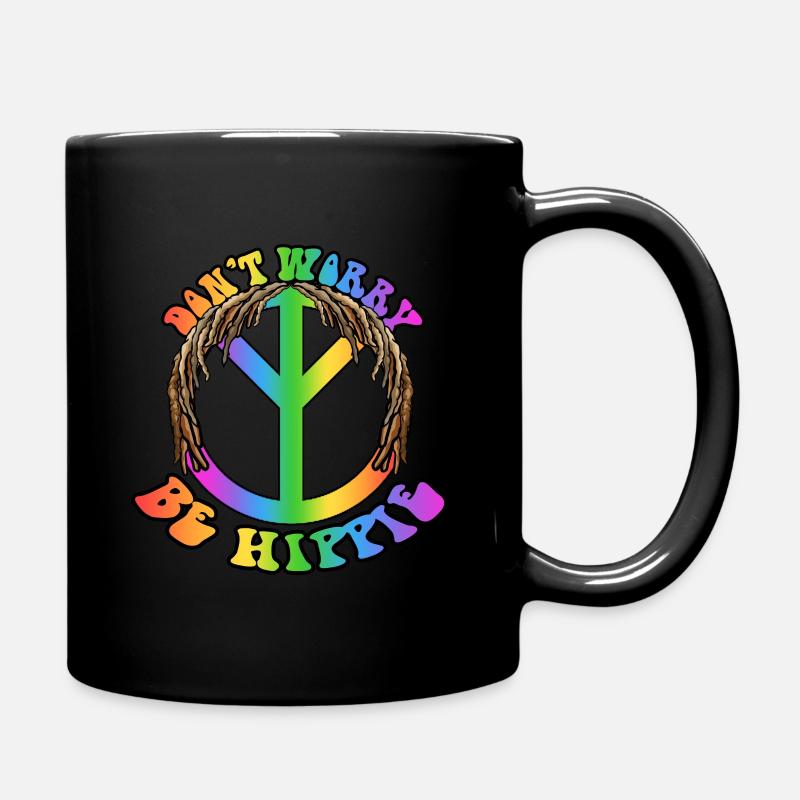 Don´t worry - Be Hippie - Tasse einfarbig - Schwarz