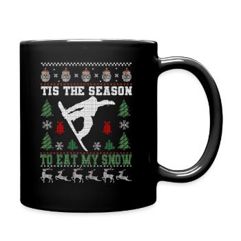 Snowboard Weihnachtsoutfit für den Winterurlaub - Tasse einfarbig - Schwarz - Rechts