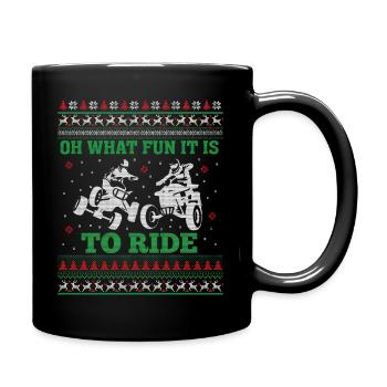 Quad Fahrer Männer Outfit Geschenkidee Herren - Tasse einfarbig - Schwarz - Rechts