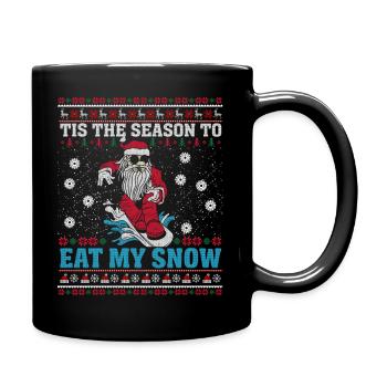 Snowboard Weihnachtsoutfit für den Winterurlaub - Tasse einfarbig - Schwarz - Rechts