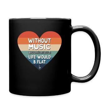 Ohne Musik wäre das Leben flach - Tasse einfarbig - Schwarz - Rechts