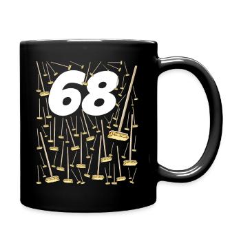 68 brooms Birthday 68 years Humor Man Woman - Full Colour Mug - black - Right