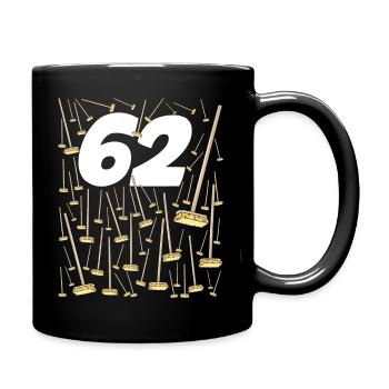 62 brooms Birthday 62 years Humor Man Woman - Full Colour Mug - black - Right