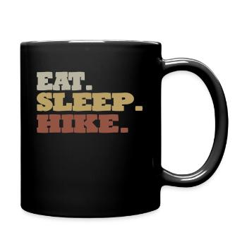 Lustiges Outdoor Outfit für Wanderer - Tasse einfarbig - Schwarz - Rechts
