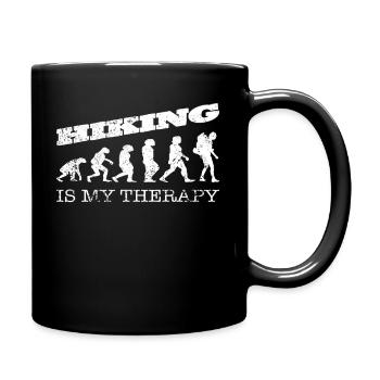 Lustiges Outdoor Outfit für Wanderer - Tasse einfarbig - Schwarz - Rechts