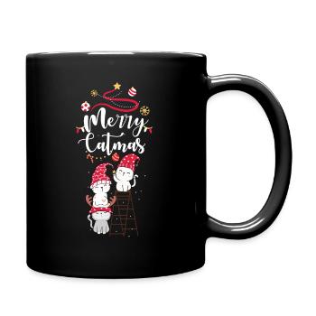 Merry Catmas - Full Colour Mug - black - Right