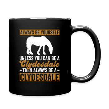 Clydesdale Reiter Pferdefreunde - Tasse einfarbig - Schwarz - Rechts