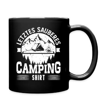 letztes sauberes Camping Shirt - Tasse einfarbig - Schwarz - Rechts