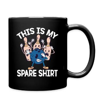 Bowling Outfit für Bowler Männerabend - Tasse einfarbig - Schwarz - Rechts