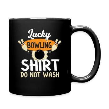 Bowling Saying - Lucky outfit for bowling - Full Colour Mug - black - Right
