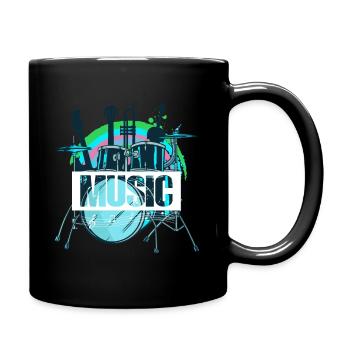 Music with musical instrument motif - gift - Full Colour Mug - black - Right
