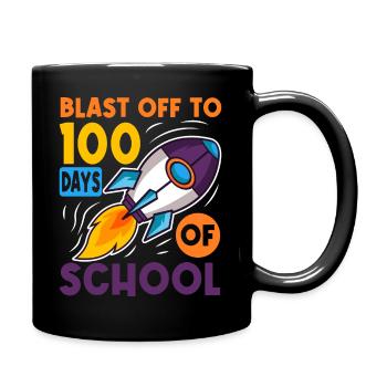 100 jours d’école Astronaute de fusée spatiale - Mug uni - noir - Droite