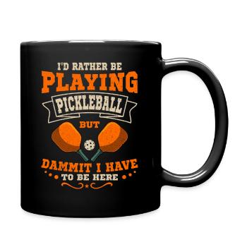 Je préfère jouer au pickleball paddle - Mug uni - noir - Droite