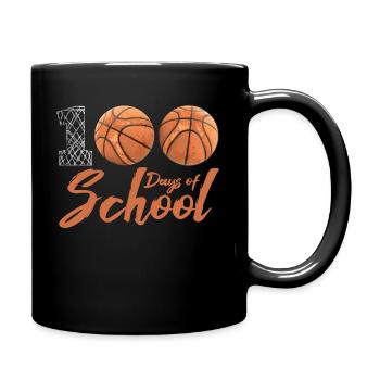 100 Days of School School Ball Basketball Player - Full Colour Mug - black - Right