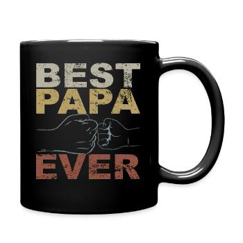 Retro Papa Outfit zum Vatertag - Tasse einfarbig - Schwarz - Rechts