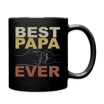 Retro Papa Outfit zum Vatertag - Tasse einfarbig - Schwarz - Rechts